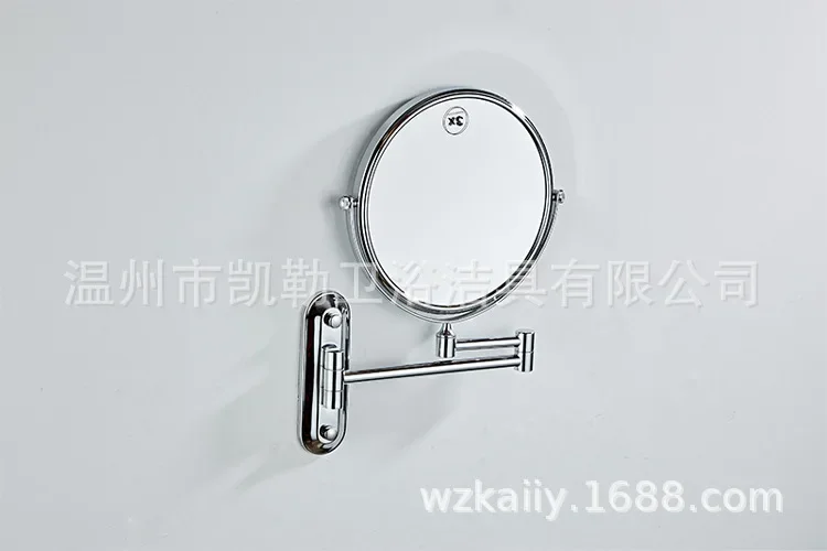 Bathroom Cosmetic Mirror 8 inches 5 times Wall Mounted Cosmetic Mirrors Retractable Round Cosmetic Mirrors Double Sided Mirror