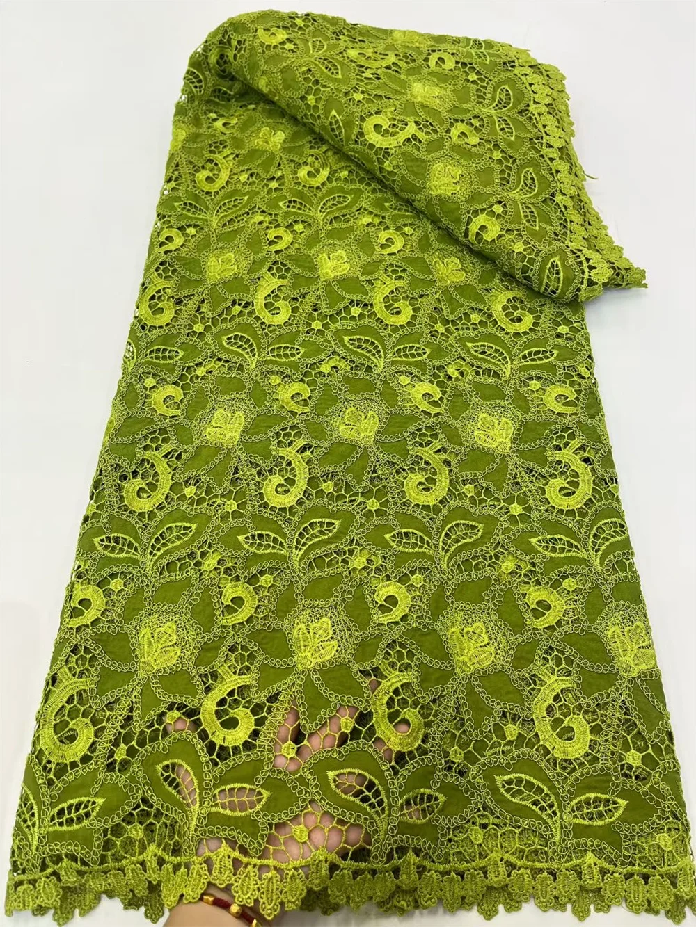 

Luxury Evening Dresses 2025 Chiffon Lace Fabric Groom Lace Embroidery Green Lace Fabrics For Sewing African Lace Fabric W753-1