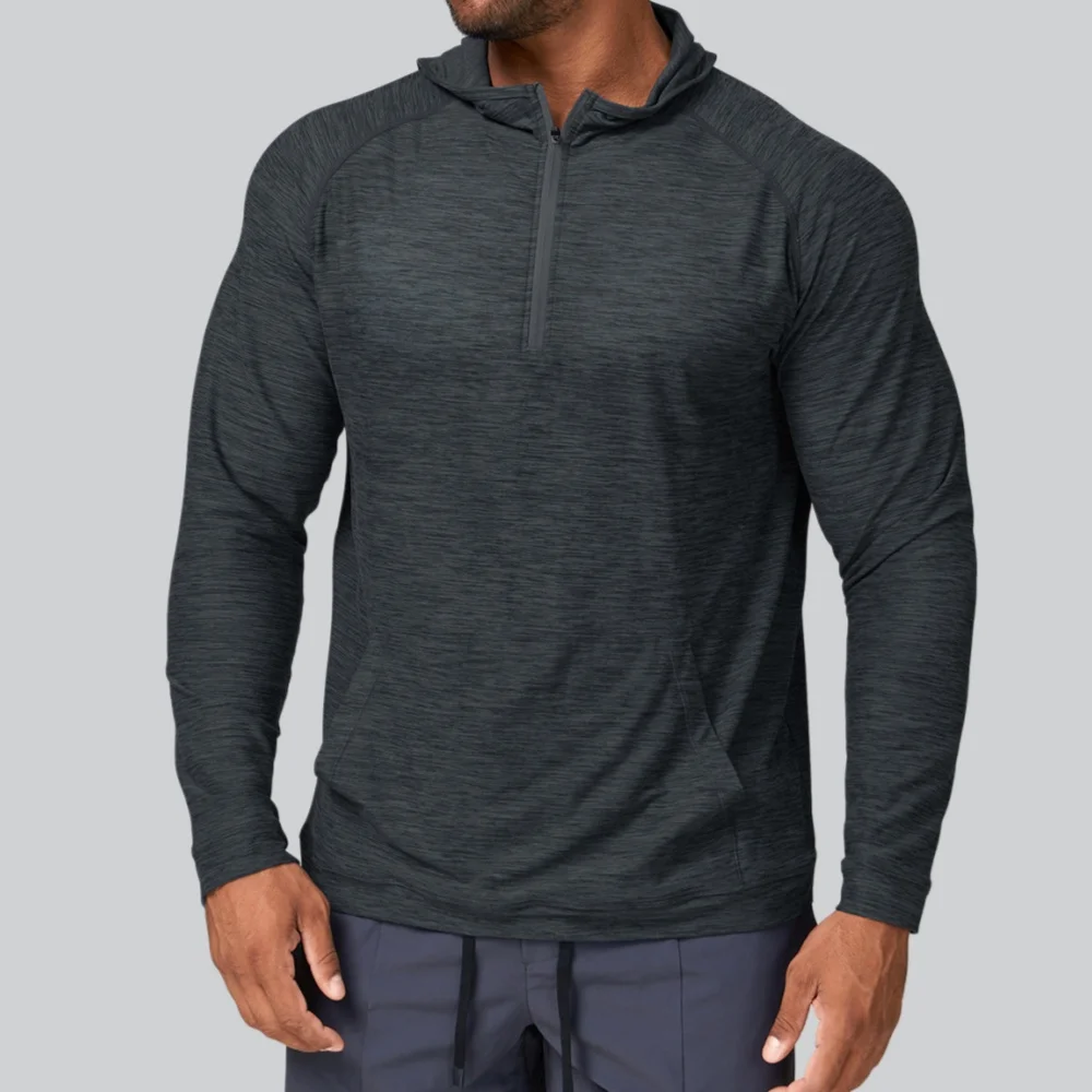 Men's Hooded Sweatshirt Training Fitness Tops Sports T-shirt Long Sleeve Shirts Sports T-shirt Running Top Tee Men Gym Clothing