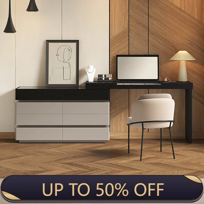 Italian Minimalist Vanity Table Aesthetic Elegant Premium Classic Vanity Table Smooth Neat Meuble De Chambre Bedroom Furniture
