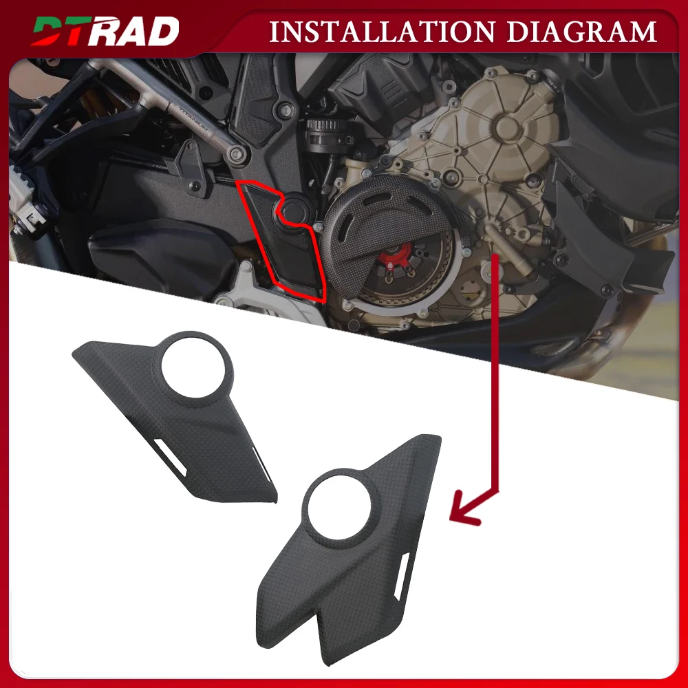 For Ducati Multistrada V4 V4S RS V4 Rally V4 Pikes Peak Carbon Fiber Frame Side Plates Lower Covers with holes Bottom Cover
