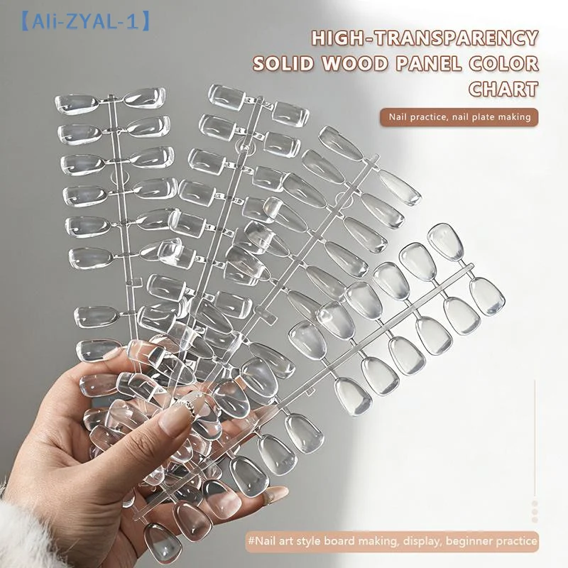 【ZYAL-1】120/320Pcs Clear Solid Oval Triangle Square Shape Nail Tools Nail Table Color Card Display DIY Manicure Nail Tips