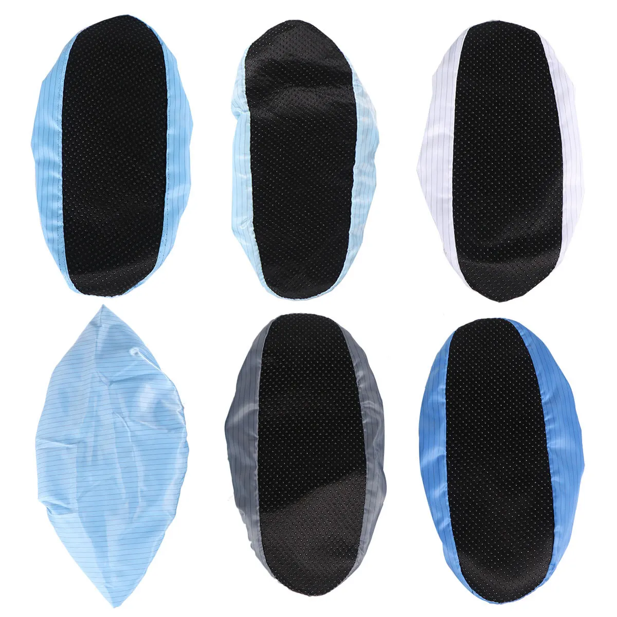 

6Pairs Washable Anti-Static Shoe Cover Reusable Dustproof Foot Cover with Static Wires for Salon Lab Workshop One Size