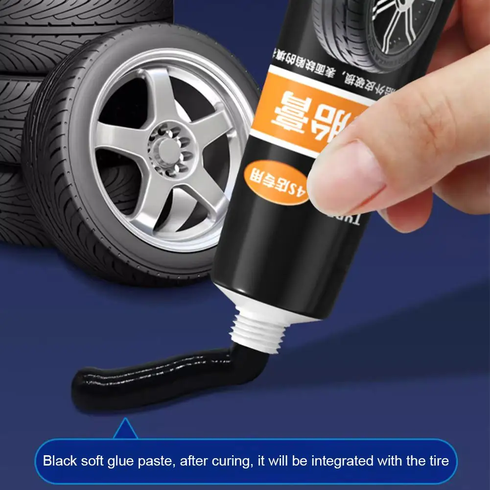 Car Tire Repair Adhesive Liquid Strong Rubber Car Tire Repair Black Glue Non-corrosive Adhesive Cracks Leather Tire Repair Tool