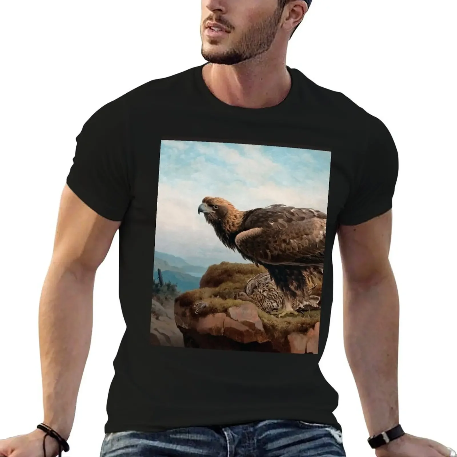 

Golden Eagle at Cliff's Edge by Ferdinand von Wright T-Shirt boys whites man clothes tees mens t shirts top quality