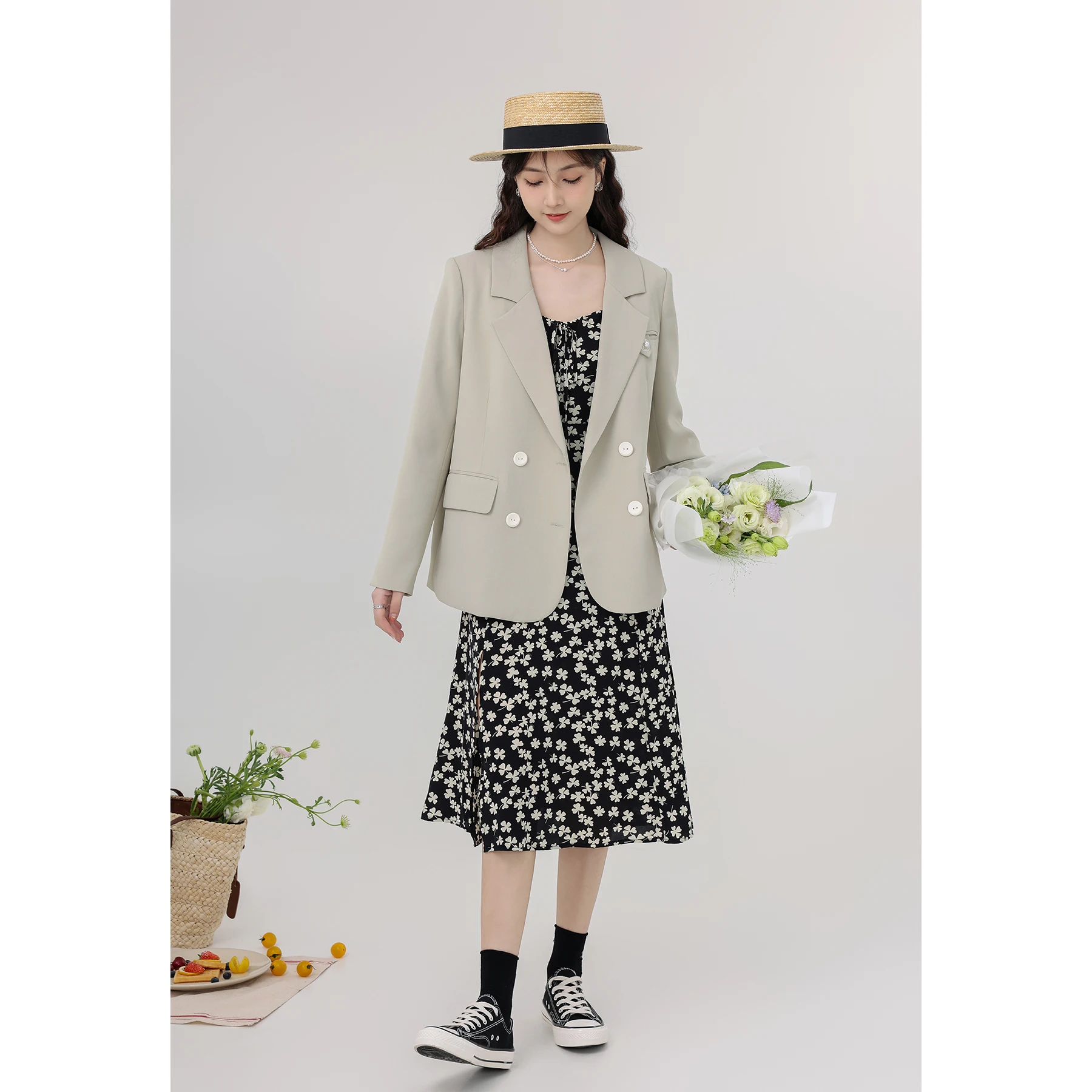 

Casual Loose Women's Suit Jaet Commute Versatile Korean Sle Autumn 2025 Faion Outerwear Top Quali Ladies' Wear