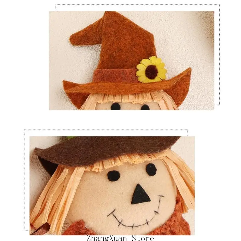 Thanksgiving Home Decors Polyester Scarecrow Fridge Handle Cover 3Pieces Set 3XUF – Detail 8