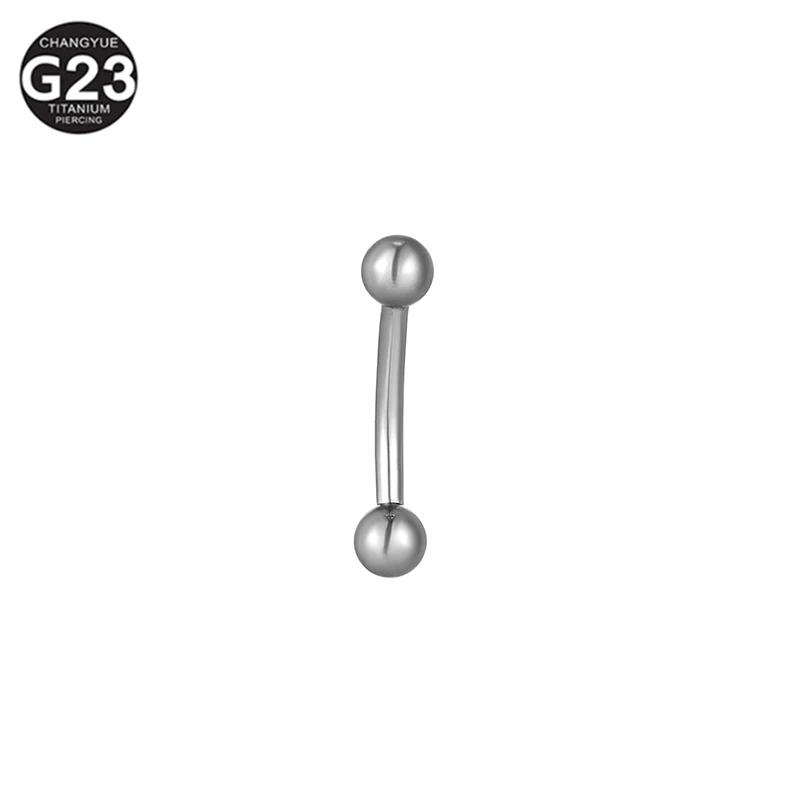 10PC Eyebrow Piercing G23 Titanium Banana Barbell 8/10/12mm Internally Threaded Lip Rings 3/4mm Ball Helix Rook Earrings Jewelry