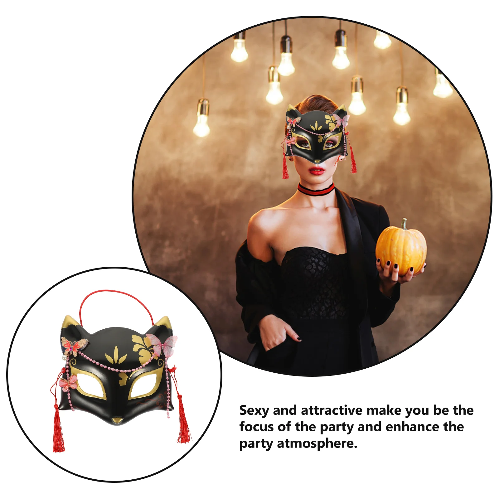   Maska lisa Półtwarzowy kostium na bal maskowy Maski imprezowe dla dorosłych dla dorosłych Plastikowe dekoracje na Halloween dla mężczyzn