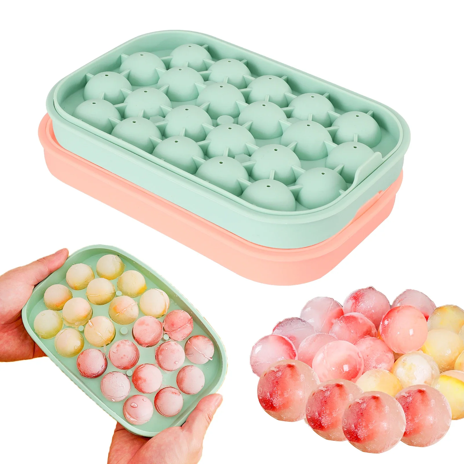 

Grid Ice Tray Mold Food Grade Silicone Molds Ice Cube Maker Ice Cream Maker Ice Cube Trays with Removable Lids