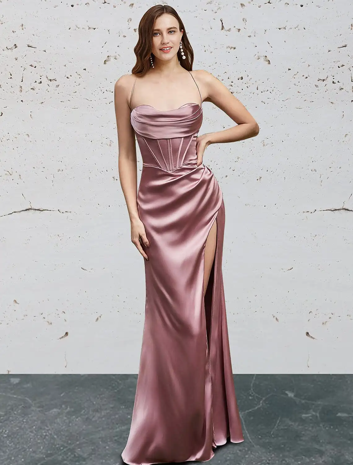 2024 Mermaid Prom Dress Retro Dress Long Sleeveless Sweetheart Bridesmaid Dress Backless Slit Solid Color