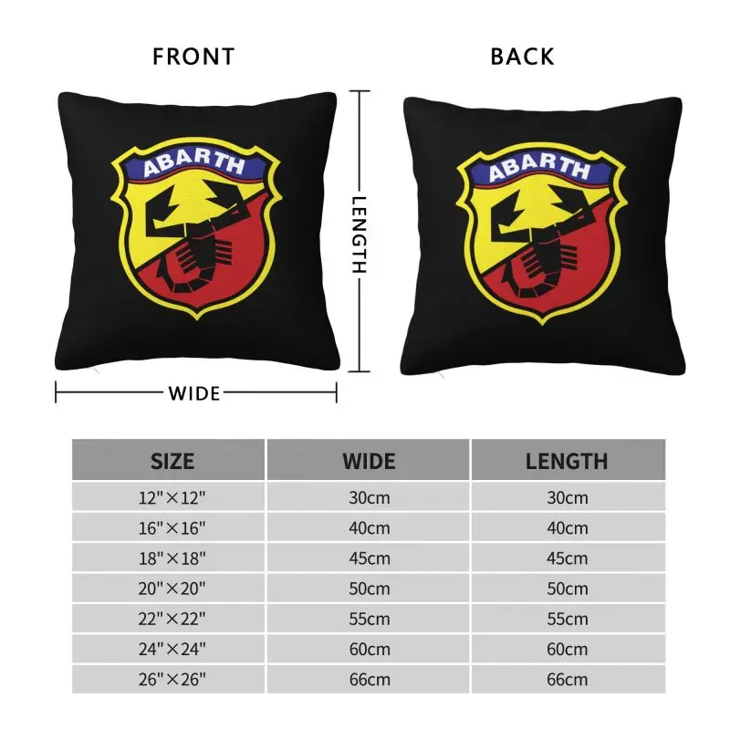 Abarth C Cool Print Pillow Case for Home Office Car Decor Soft Cozy Pillowcase Polyester Throw Pillow Cover 18x18 Inches