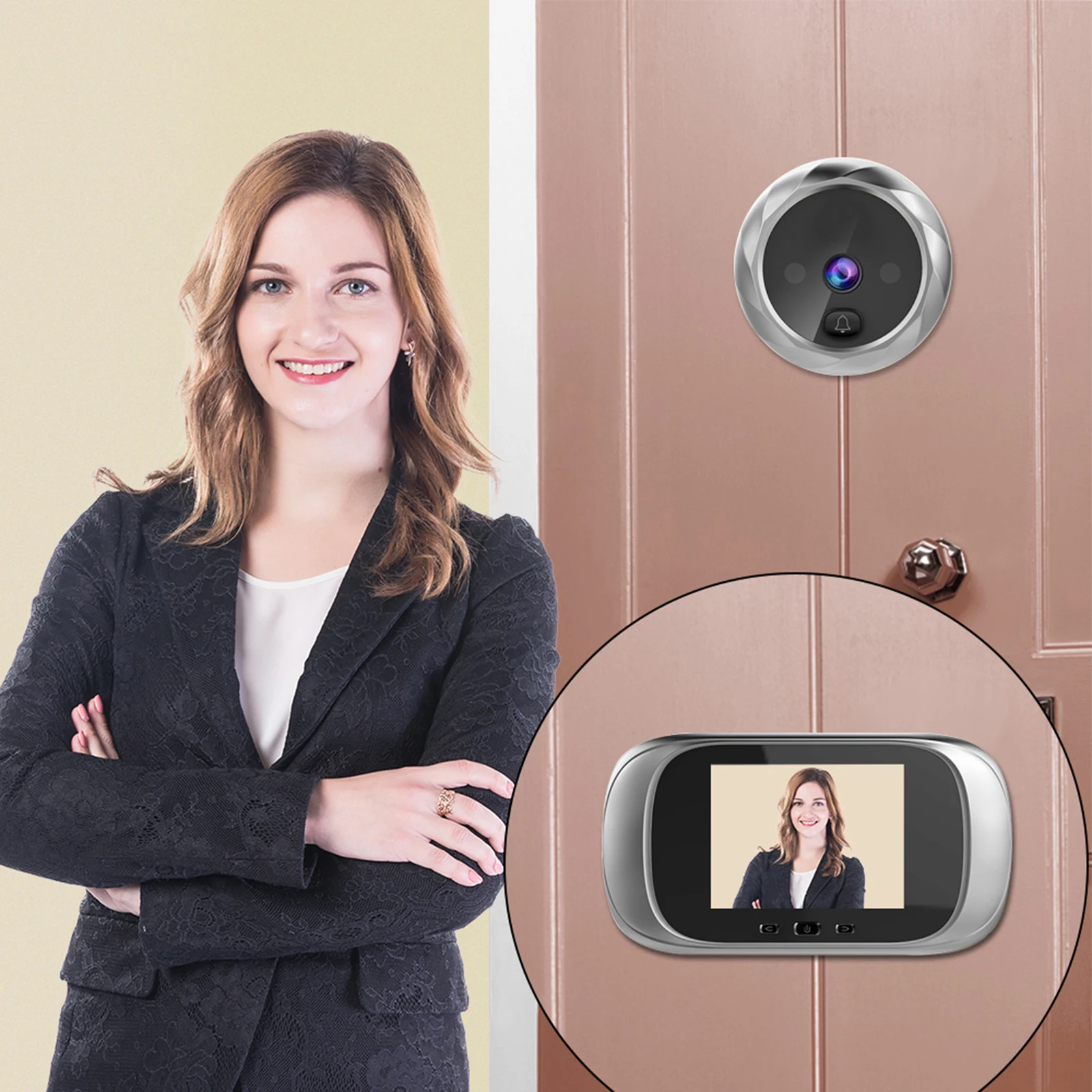 Digital Door Viewer Peephole Door Camera Doorbell 2.8-inch LCD Screen Photo Shooting Digital Door Monitoring for Home Security