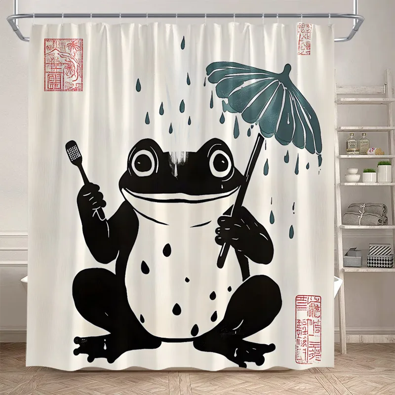 Funny Bathing Dinosaur Shower Curtains Black Cat Animal Silhouette Kids Bath Curtain Modern Polyester Bathroom Decor with Hooks
