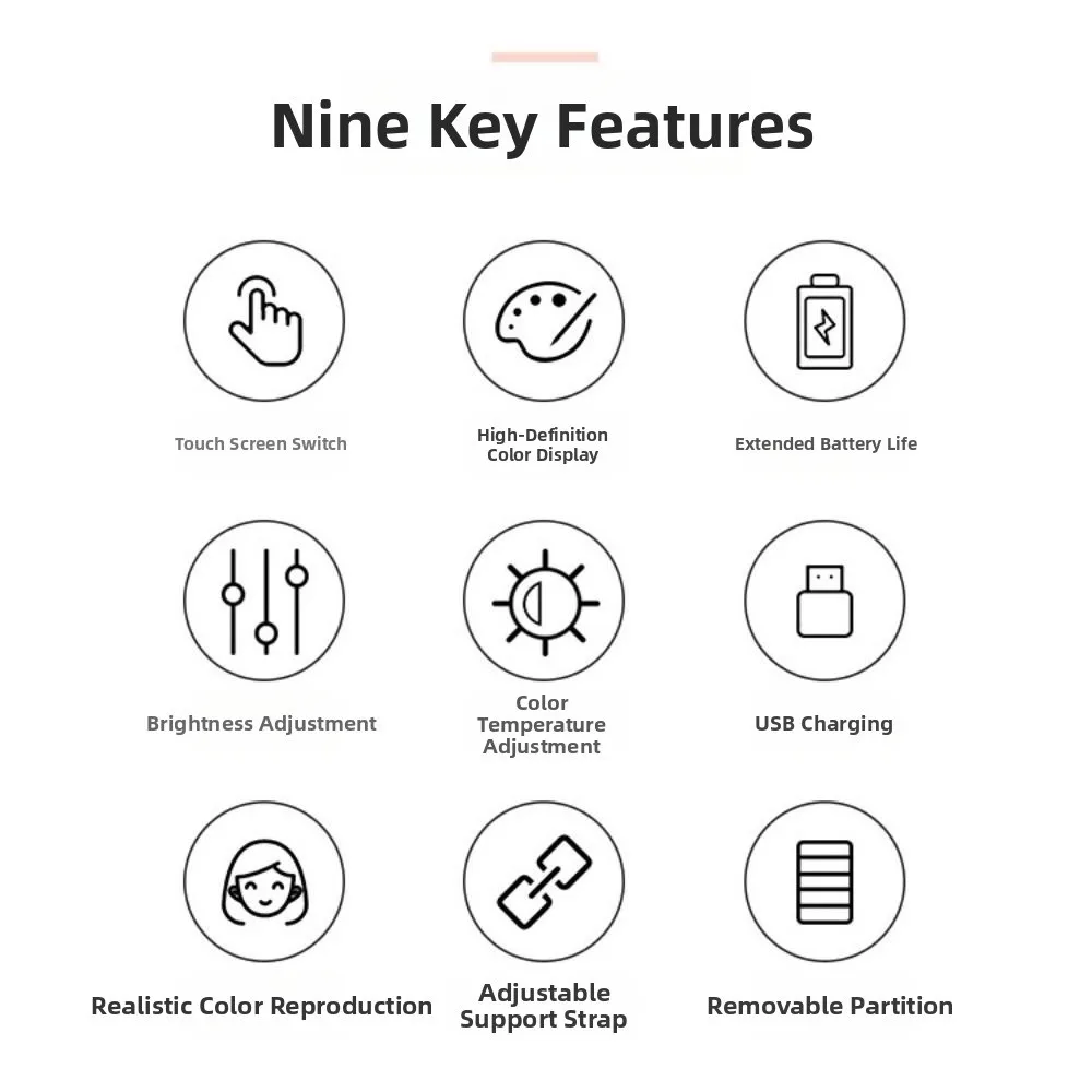 Detachable Partition Large Capacity Makeup Bag Waterproof Handheld Makeup Artist Bag Adjustable LED Light Mirror Bag