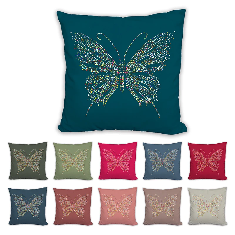 

Cushions Diamond painting Butterfly Rhinestone Throw pillow cover Case Lumbar cojines Cushion Cover for Sofa Car Home Decor