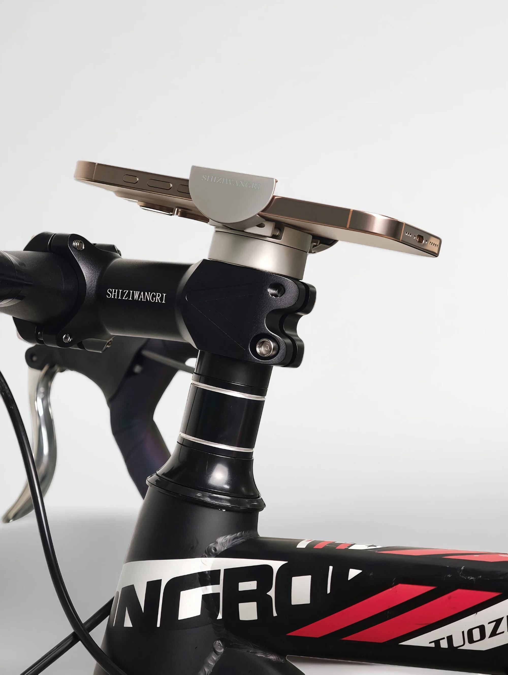 Versteckter Fahrradhalter 360 ° Drehbarer Aluminium-Verstellbarer Fahrrad-Handyhalter für Vertikale Montage – Detail 13