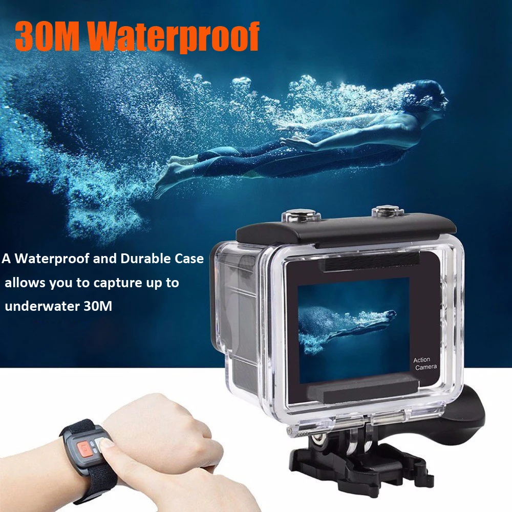 4K กีฬา DV WIFI 170D รีโมทคอนโทรลกันน้ำกลางแจ้งกีฬา Pro Cam HD กล้อง DV หมวกกันน็อกดำน้ำกล้อง