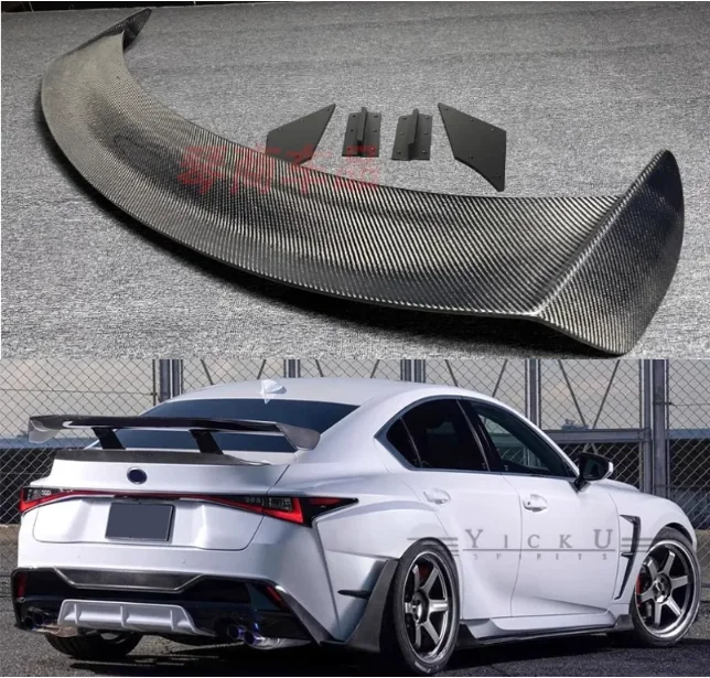 FRP/Real Forged Carbon Fiber Car Rear Wing Trunk Lip Spoiler For Lexus IS300 IS350 2021 2022 2023 2024