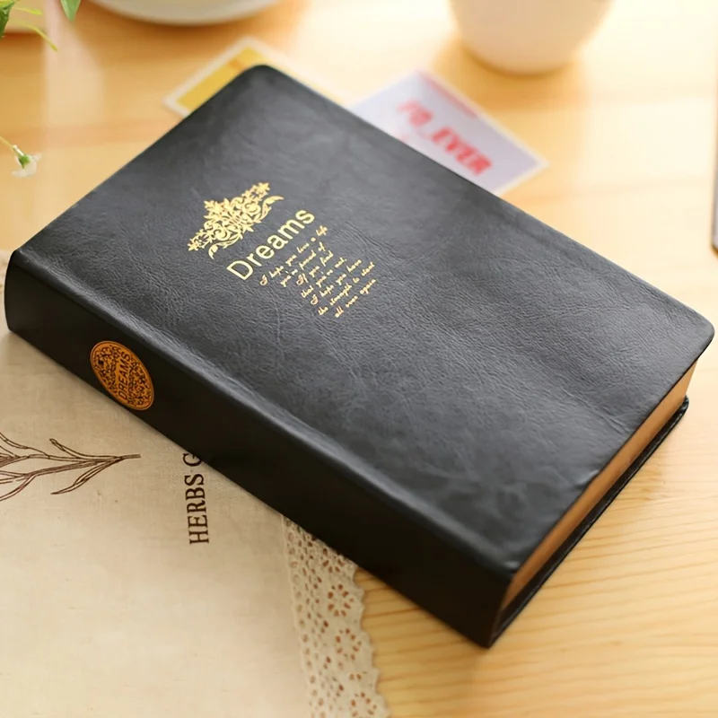 208 Sheets, Classic Ultra Thick Bronzing Page Edge Notebook, Blank Kraft Paper Page, Literary Decoration Blank Book, Luxury Jour