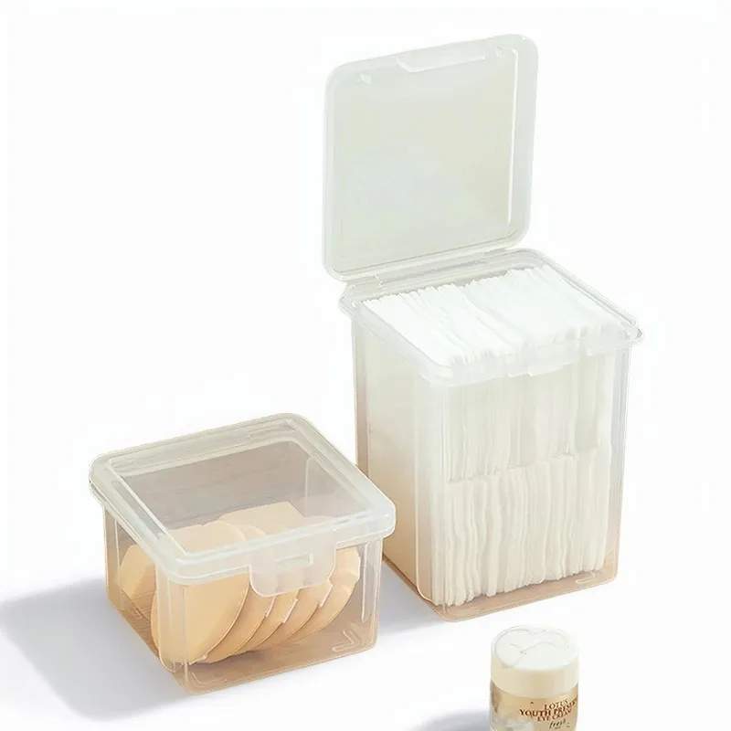 Dust-proof Cotton Swab Storage Box Cosmetic Sponge Box Transparent Beauty Egg Cosmetic Pads Box Bathroom Organizer Case