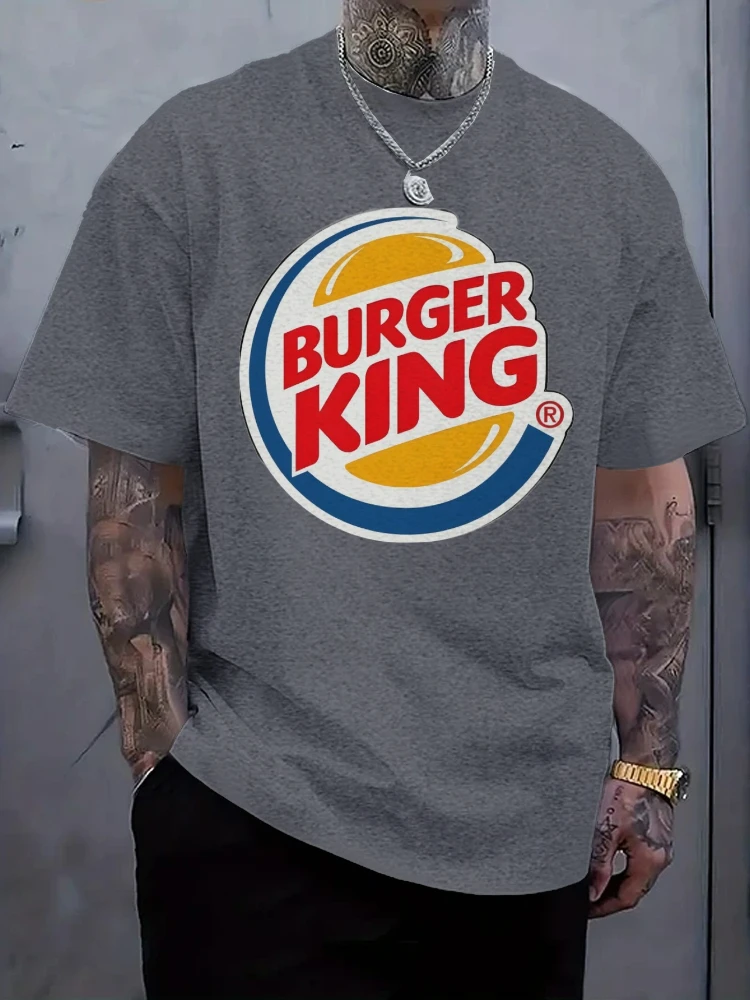 

Printed with fast food logo, suitable for daily wear, summer leisure 100% cotton short-sleeved printed T-shirt.
