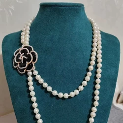 Big Camellia Flower Pearl Neckace