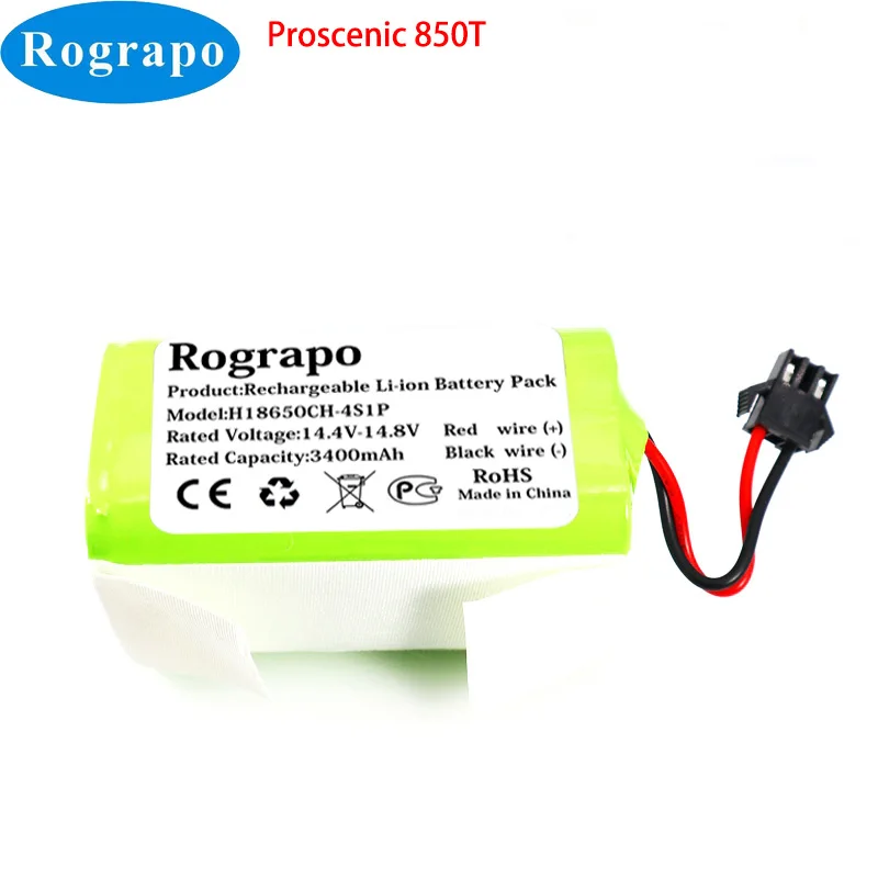 New 14.4V 3400mAh/2800mAh INR18650 4INR19/66 H18650CH-4S1P Li-ion Battery For Proscenic 850T Robot Vacuum Cleaner