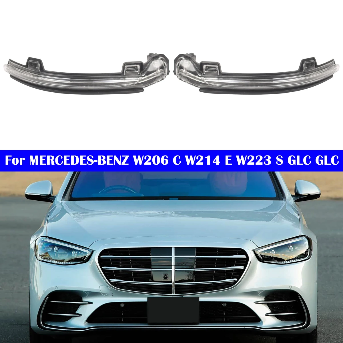 左右リアビューミラーインジケーターターンシグナルライト-メルセデスベンツ-w206-c-w214-e-w223-s-glc-cle-左ハンドル車用