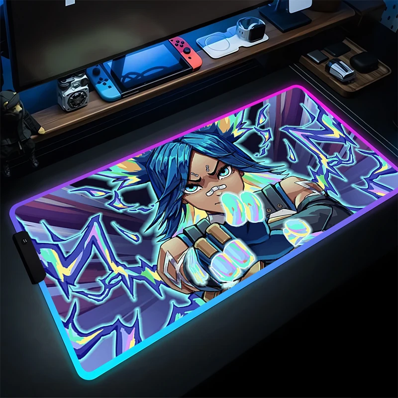 

LED Mouse Pad Game Rubber Mini PC Anime Keyboard Pad RGB Laptop Computer Speed Valorant Neon Desk Mat Gaming Acessories Mousepad