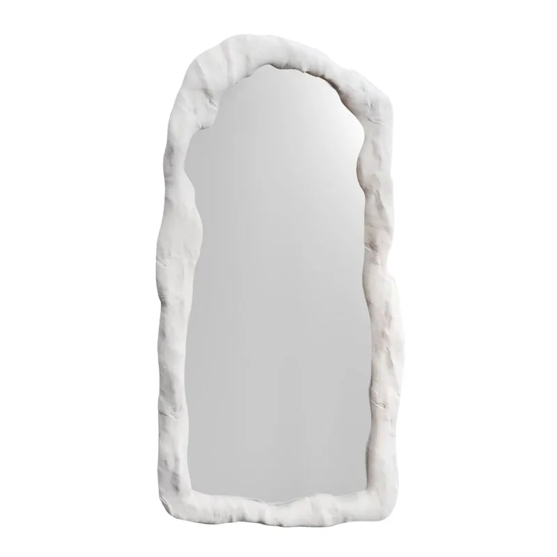 Modern simple full-body white artistic sense special-shaped floor cloakroom dressing fitting