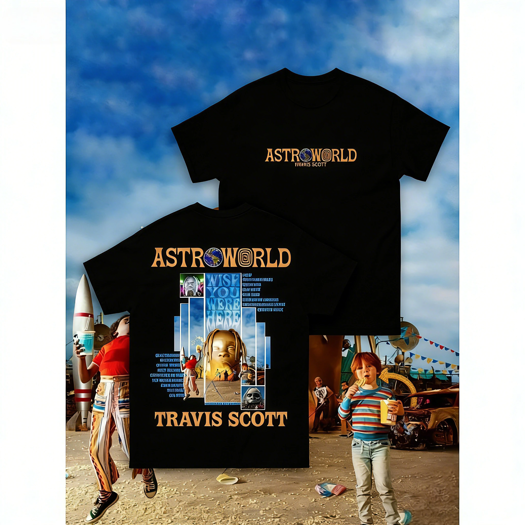 

2026 Spring/Summer ASTROWORLD Singer Rap Album Series Round-neck Cotton Men's and Women's Casual T-Shirts