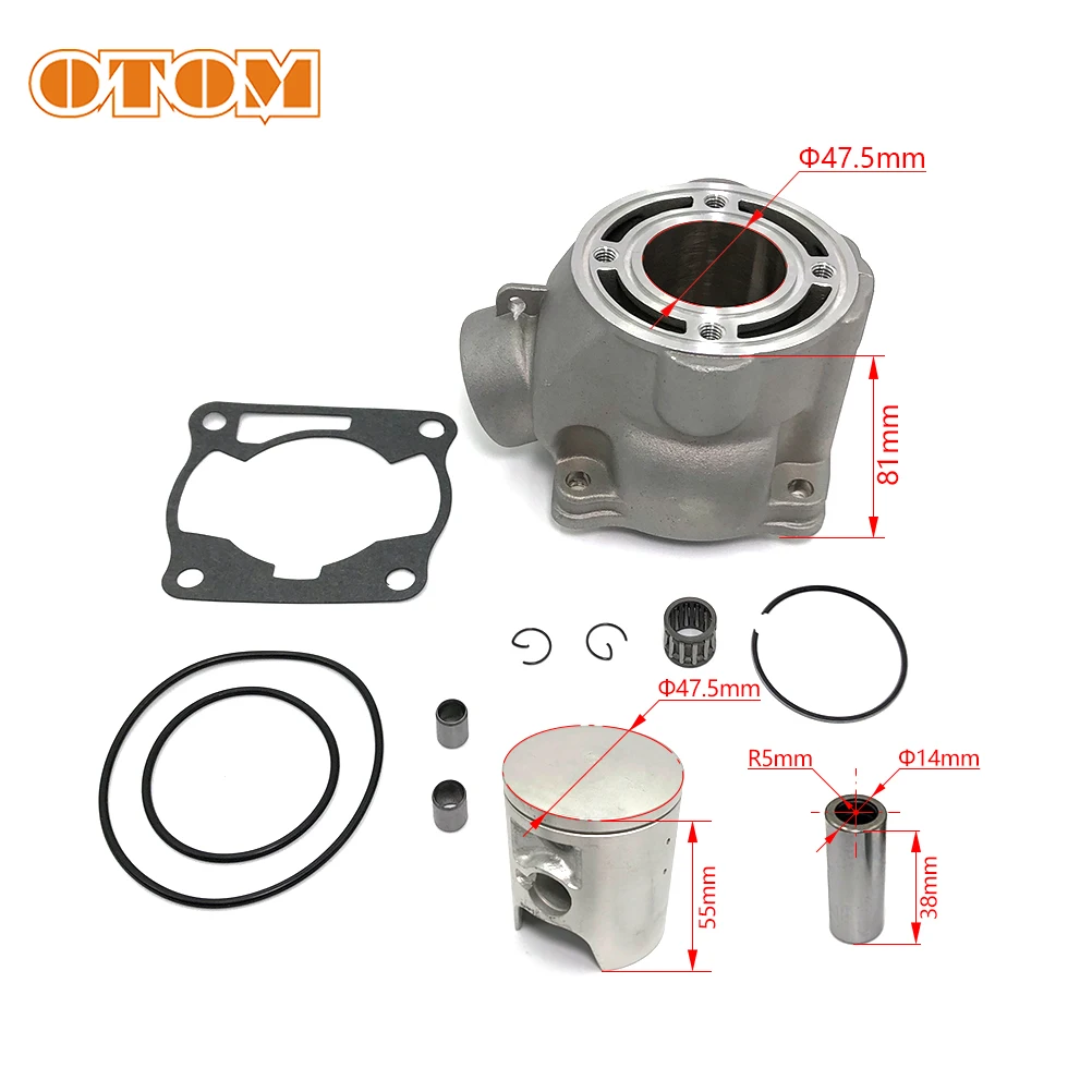 Motorcycle Accessories 47.5mm Engine Cylinder Kit Cylinder Block Piston Pin Ring Gasket For YAMAHA YZ80 YZ85 Off-road Dirt Bikes