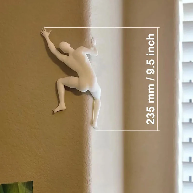 Unique Climber Sculpture Wall Decor Funny Resin Mountaineering Sculpture Room Decoration Wall Decor Children Birthday Gifts