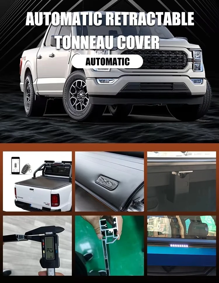 Retractable Tonneau Cover for 2008-2019 Ford F250 F350 4x4 Electric Pickup Truck Bed Cover Roll Folded OEM ODM view 6