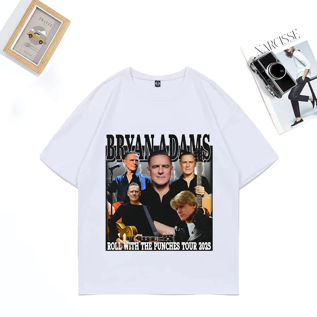 

Bryan Adams ROLL WITH THE PUNCHES TOUR 2025 Vintage T-shirt Men women Fashion plus size tops Street Hip Hop Clothes Cotton Tees