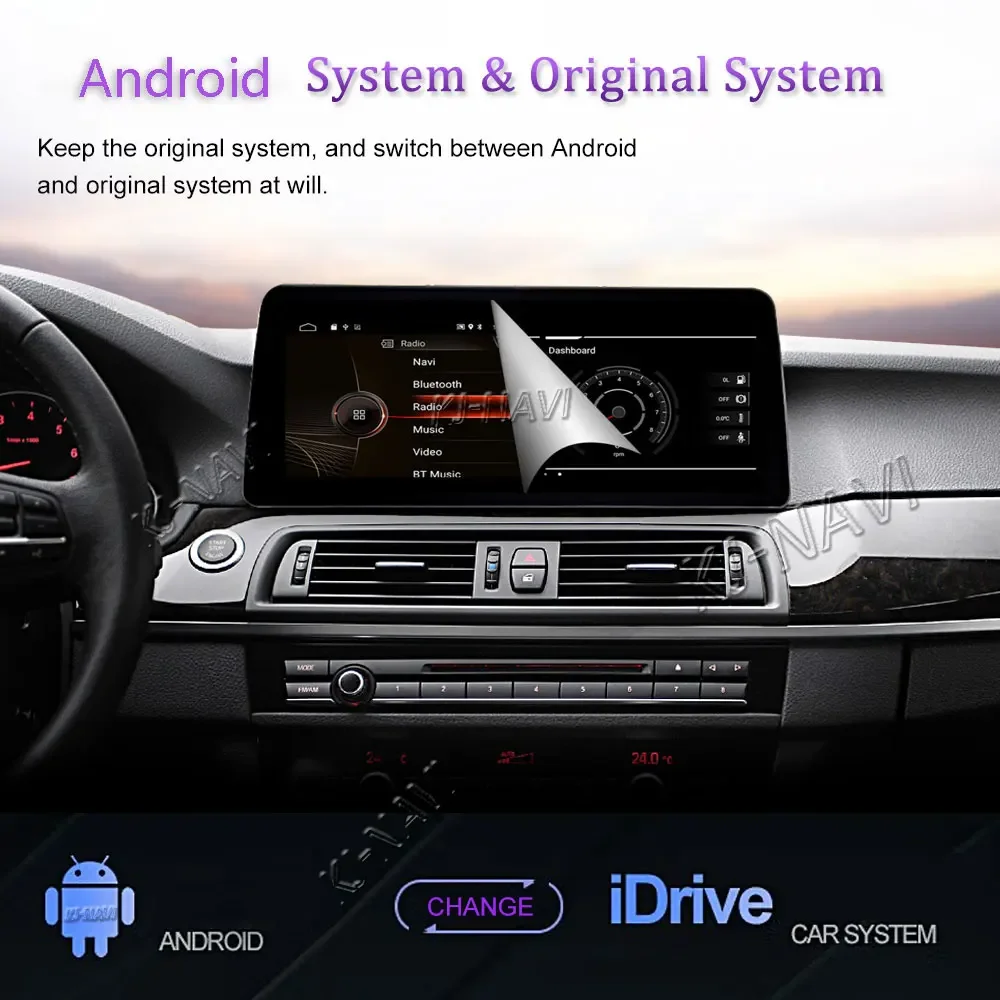 Android 14 10.25 palec pro BMW 5 řada F10 F11 520i 525i 528i 2011 - 2017 auto rádio GPS navigace auto audio chytrý systém