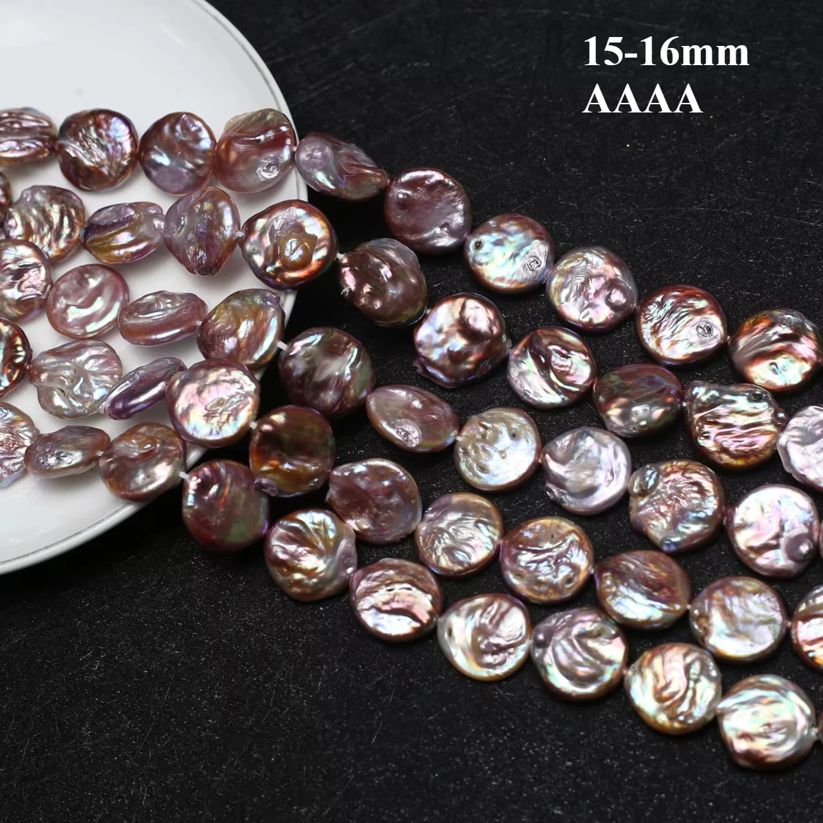 

15-16mm 4A Natural Freshwater Round Baroque Round Isolated Loose Bead for Women Jewelry Make DIY Necklace Bracelet Accessories