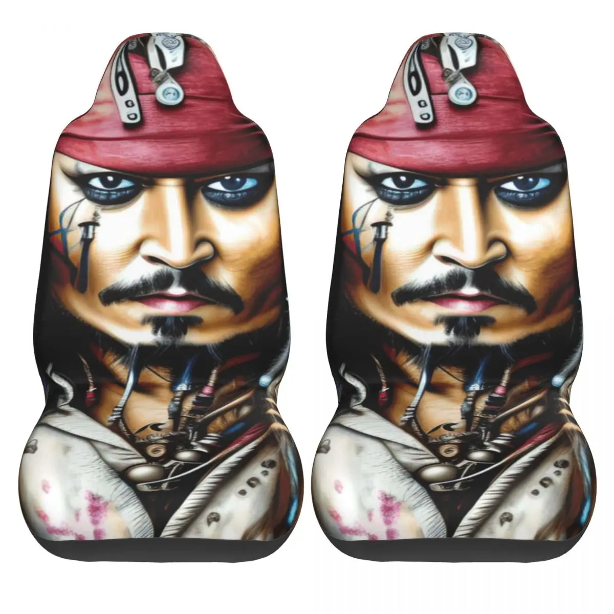 Captain Jack Sparrow Car Seat Cover Custom Printing Universal Front Protector Accessories Cushion Set