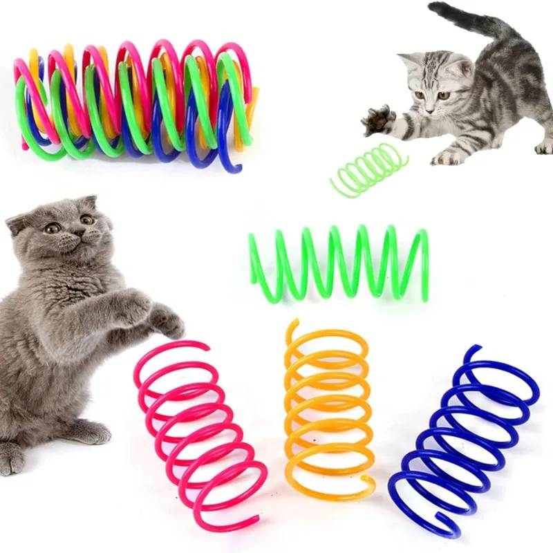 Cat Colorful Spiral Springs Toys, Cat Creative Toys for Kittens, BPA Free Durable Heavy Plastic Interactive Toys to Kill Time