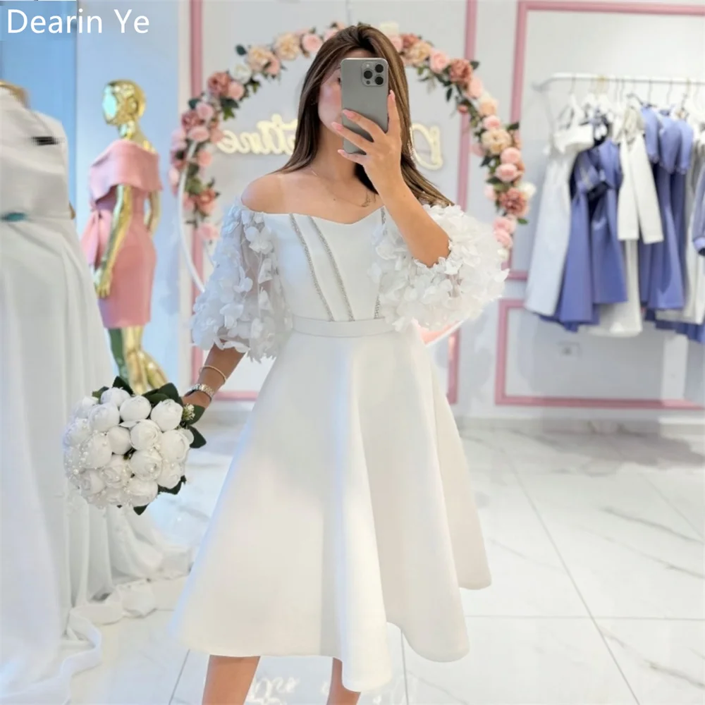 

Formal Gown Evening Dearin Off-the-shoulder A-line Ankle Length Skirts Applique Bespoke Wedding Dresses Saudi Arabia Prom Dress