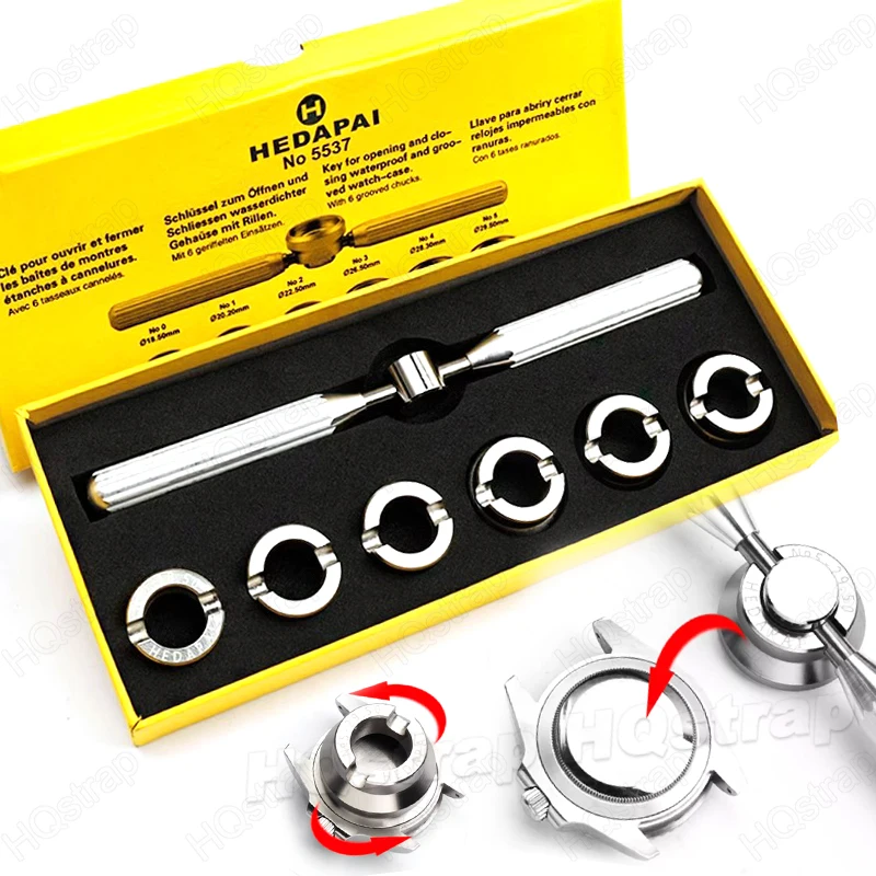 7 Pcs/set Watch Opener Repair Tool Set metal for ROLEX Wristwatch 5537 Watch Tools Clock Easy Open Watch Back Case Accessories