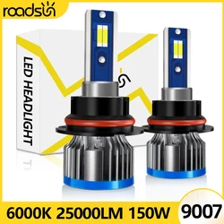 1 Pair 9007 LED Car Headlight 9007 HB5 Hi/Lo Beams Auto Fog Lamp 12V CSP Chips Car Bulbs 150W 25000LM 6000K Day Running Light
