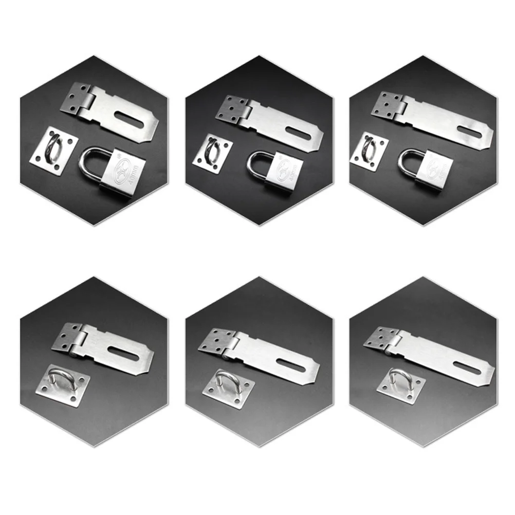 

2Pcs 5 Inches Padlock Hasp Latch Stainless Steel for Gates Sheds Storage Containers Easy Install Silver Padlock Hasp Door Clasp