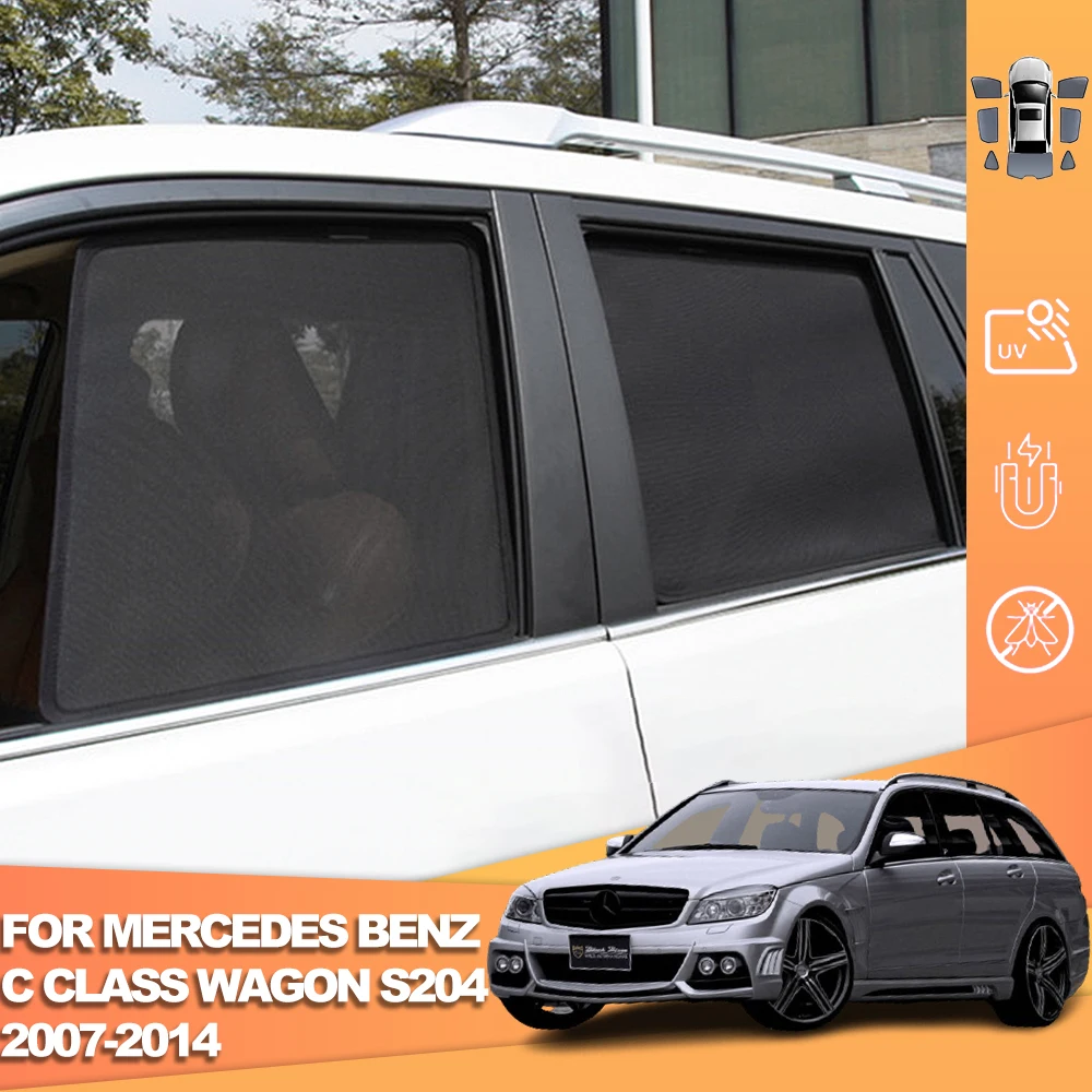 

For Mercedes Benz C Class Wagon S204 2008-2014 Magnetic Car Sunshade Visor Front Windshield Curtain Rear Side Window Sun Shade