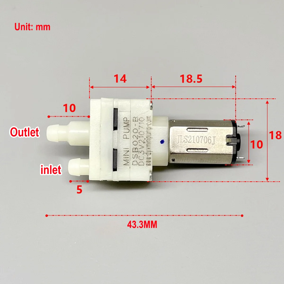 Micro Mini M20 Water Pump 56ml DC 3V 3.7V 4.2V Tiny Diaphragm Pump Self-priming Small Pump With check valve for Sweeping robot