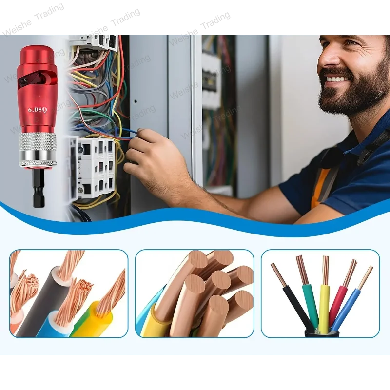 Electric Wire Stripper for 2.5/4/6 Square Wire Cable Automatic Stripping Tool Electric Wire Peeling Machine for Electrician