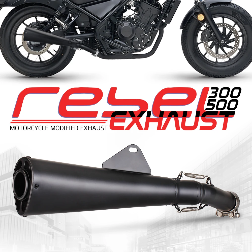 Exhaust Muffler Moto Pitbike Escape Motorcycle Motocross Systems Stainless Steel Center Tube For Rebel 500 CMX500