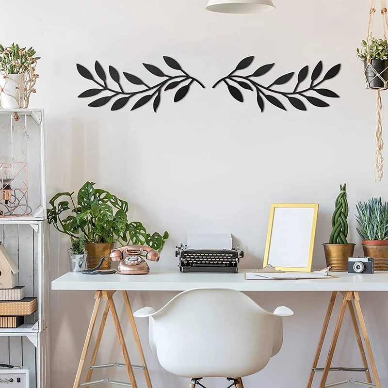 فن زخرفي للجدران على شكل ورقة معدنية ، حديد مطاوع ، محطة مستقلة سوداء ، أجزاء داخلية ، ديكورات حرفية لغرفة المعيشة ، 2 2.2