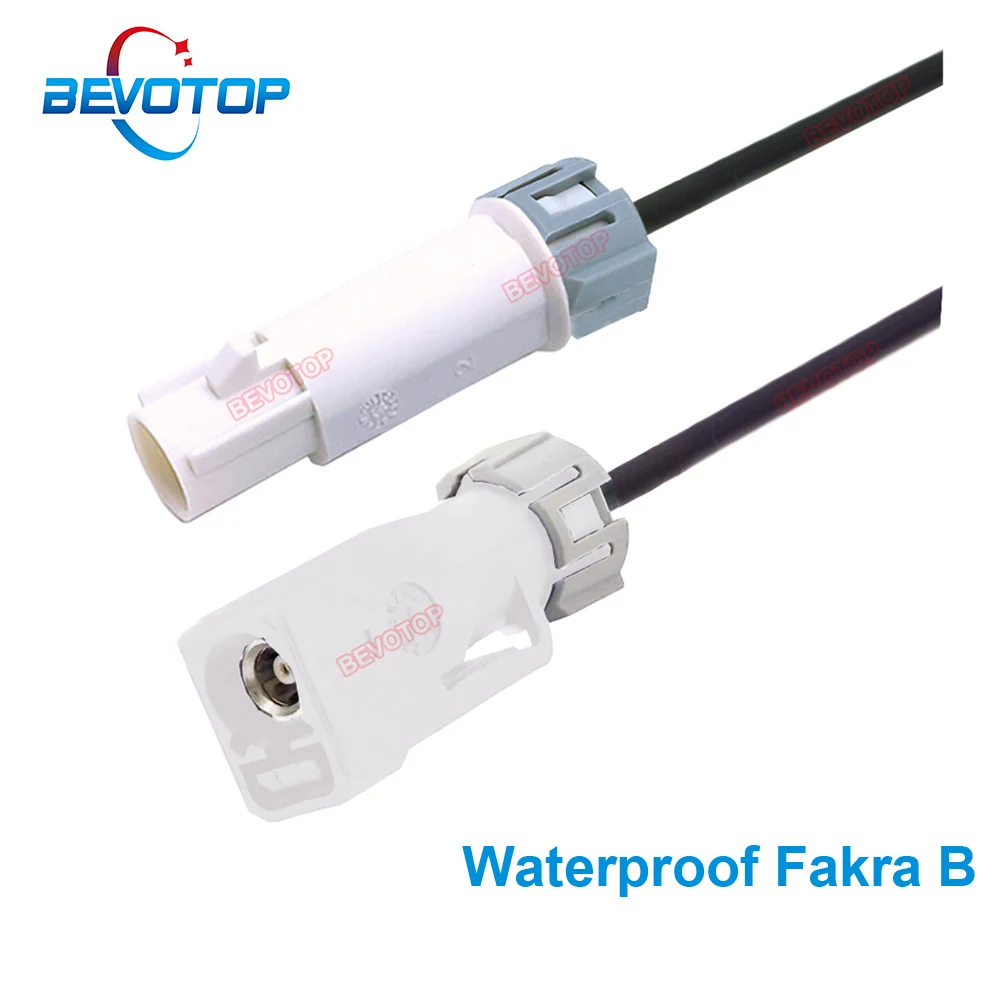 

1PCS New Arrival Waterproof Fakra Jumper White Fakra Code B Male to Female Connector 50 Ohm RG174 Cable RF Coaxial Fakra Pigtail